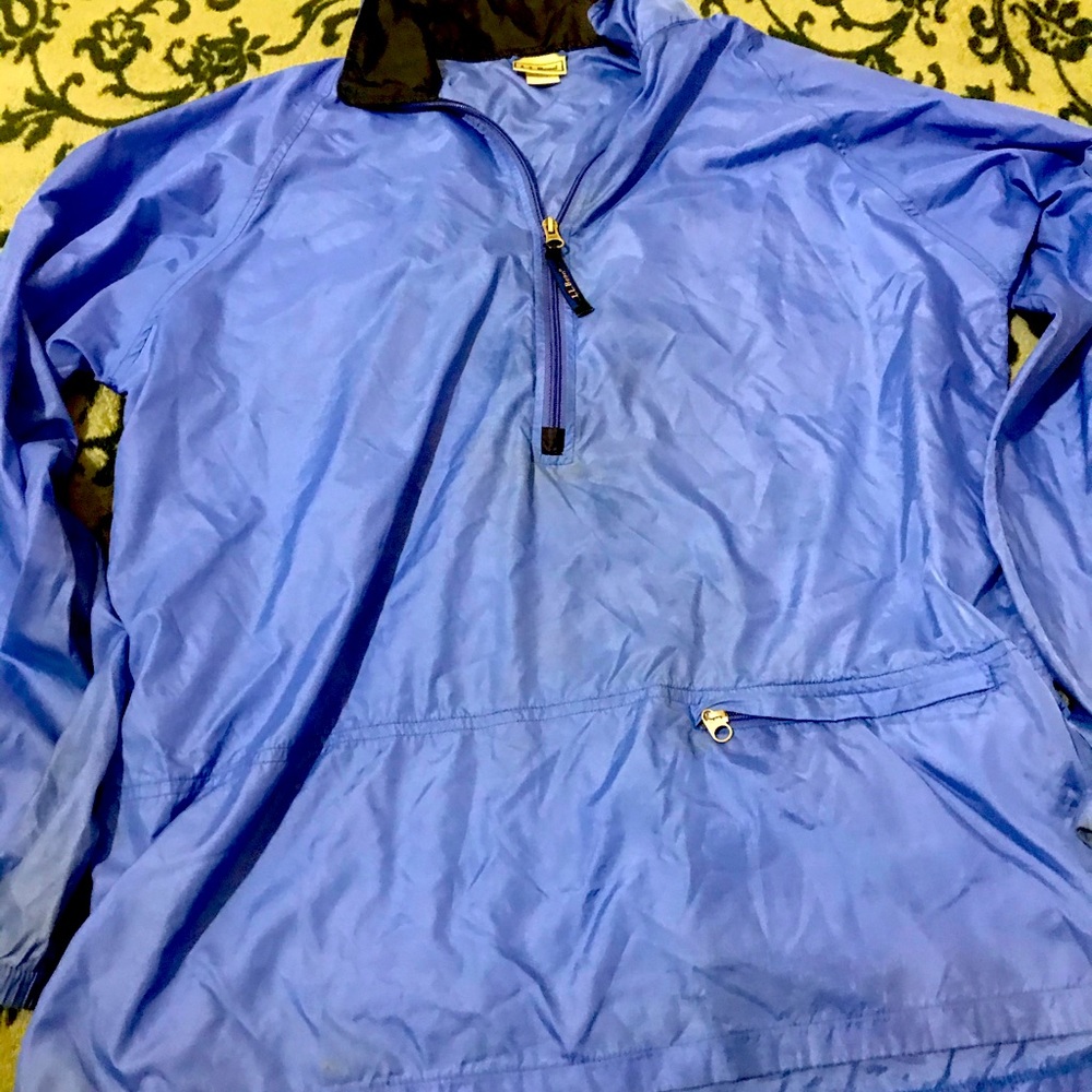 Sky blue LL bean windbreaker top